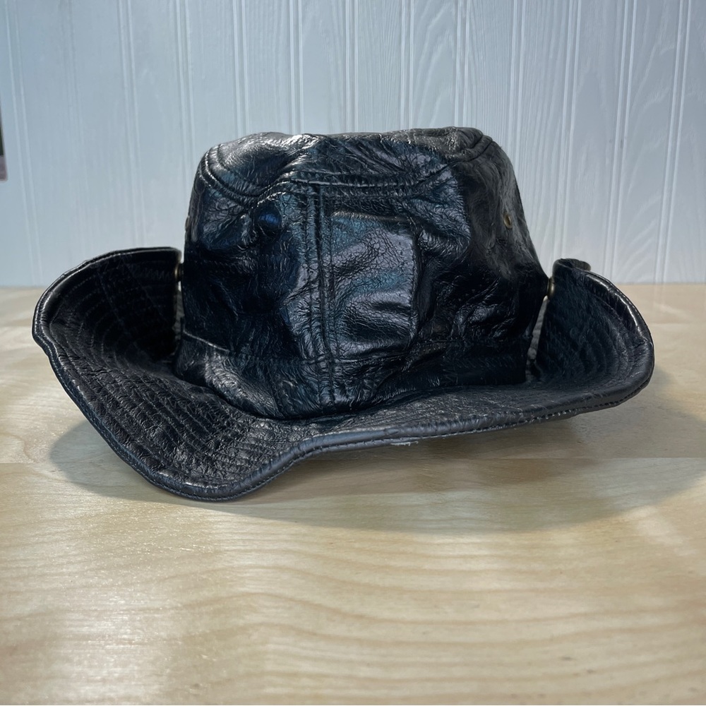 Genuine Leather Patchwork Soft Aussie Style Hat -… - image 5